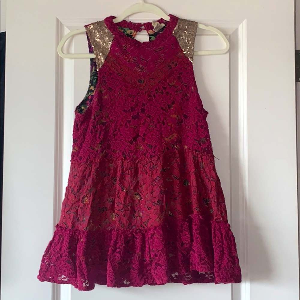 Lace and Floral Babydoll Tank